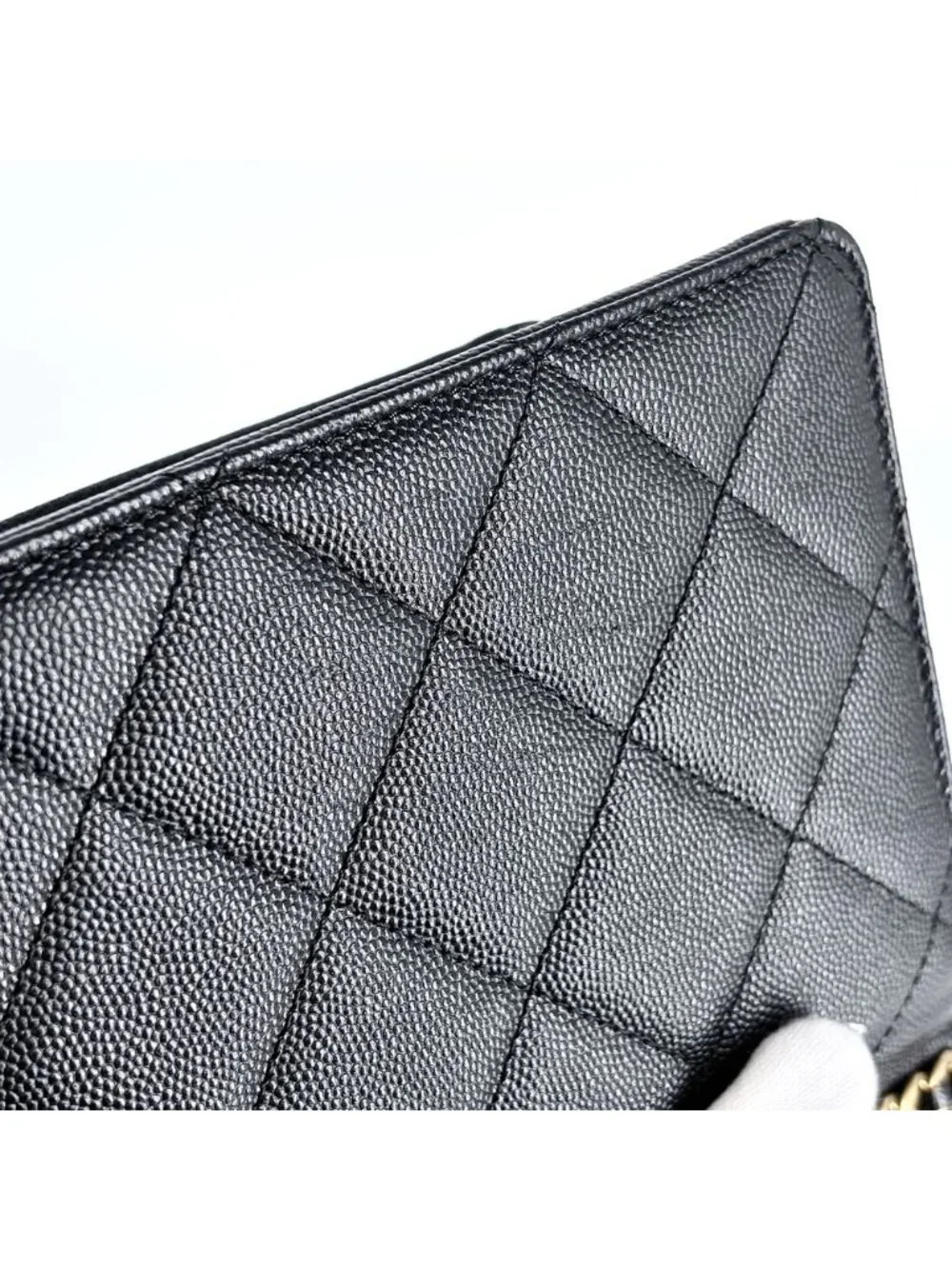 Chanel Shoulder Bag Quilted Crossbody CC Logo Turnlock Caviar Leather Black Gold